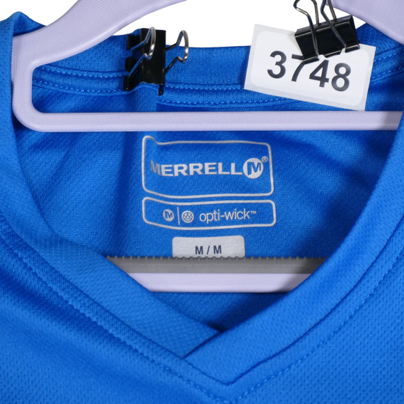 Merrell Performance Top Womens Medium Blue Run Run Run Graphic Opti Wick Active - Picture 13 of 13